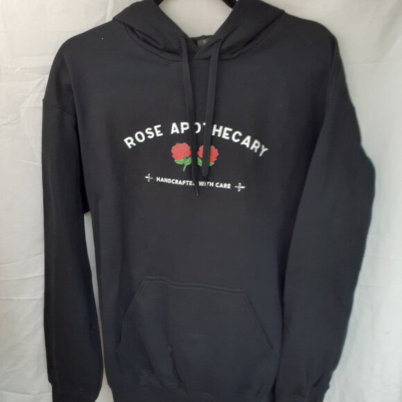 New Medium Rose Apothecary Schitt's Creek Black Pullover Hoodie - Picture 1 of 7